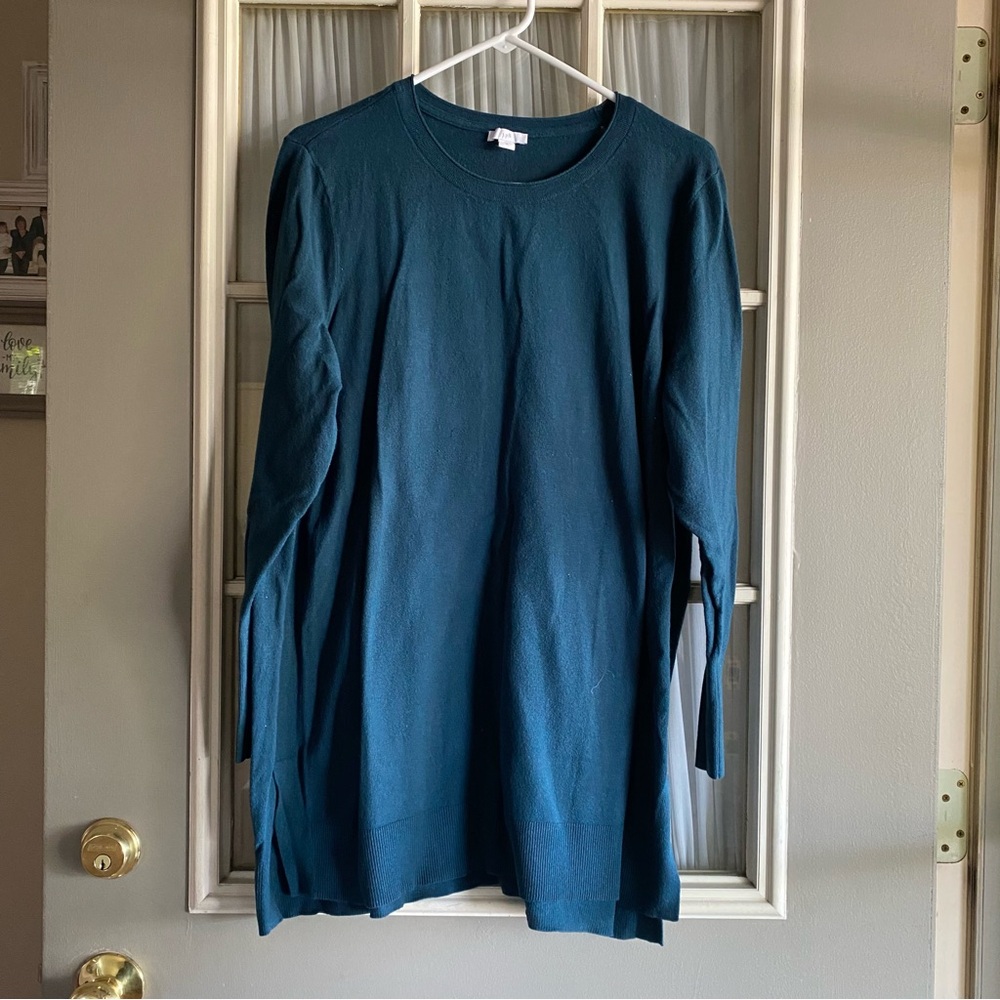 J. Jill dark teal Crewneck tunic sweater